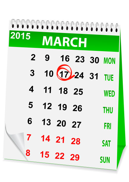 圣帕特里克节的假日日历图片下载