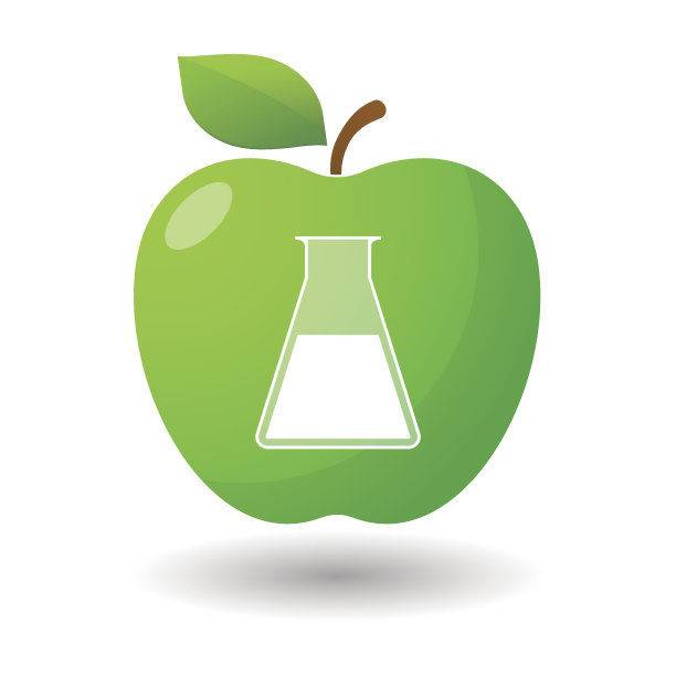 苹果图标与化学试管图片下载