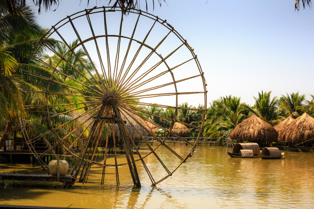 竹制水车模型图片下载