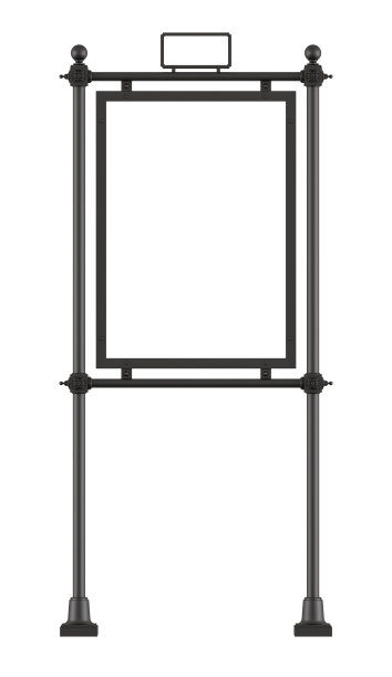 空白的街道广告牌孤立在白色图片下载