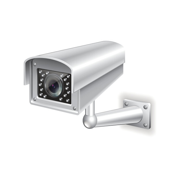 监控摄像头被隔离在白色载体上图片下载