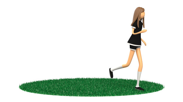 慢跑的3D-CG图像图片下载