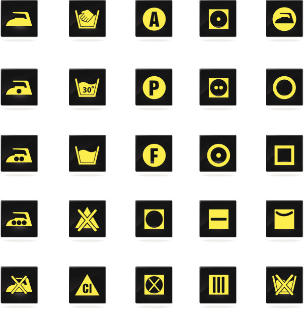 洗衣标志剪影图标图片下载