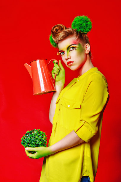 化妆女孩花椰菜图片下载