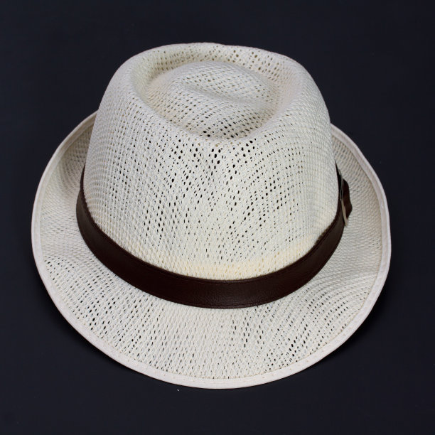 夏日草帽上孤白图片下载