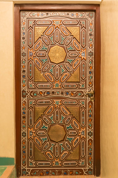 传统摩洛哥风格的门口设计在摩洛哥图片下载