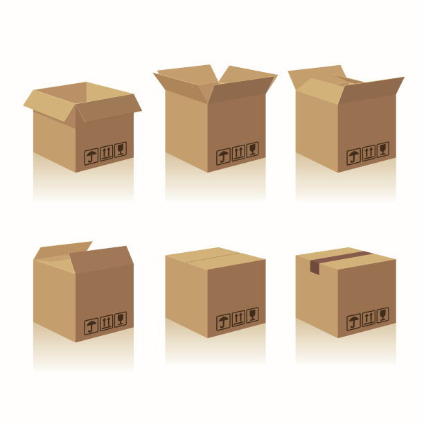 有易碎标志的纸箱运输包装盒图片下载