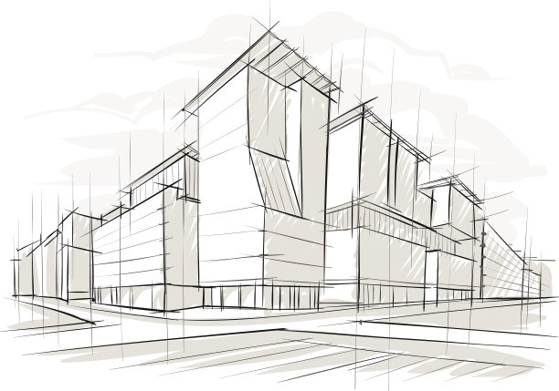 素描的建筑。图片下载