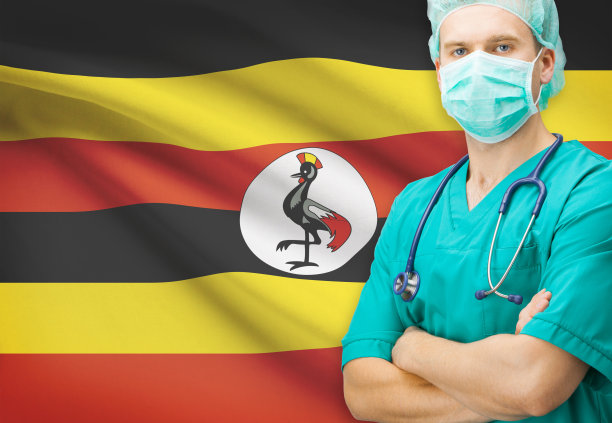 有国旗的外科医生背景系列-乌干达图片下载