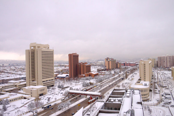 安卡拉全景从伊诺努大道图片下载