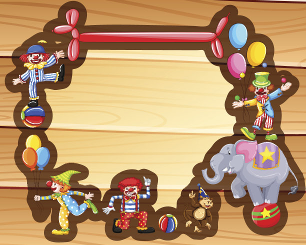 边界设计与小丑和气球图片下载