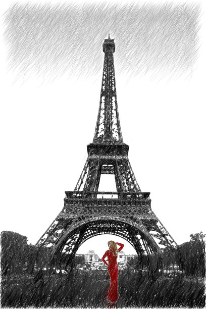 巴黎的埃菲尔铁塔。美丽的欧洲照片图片下载