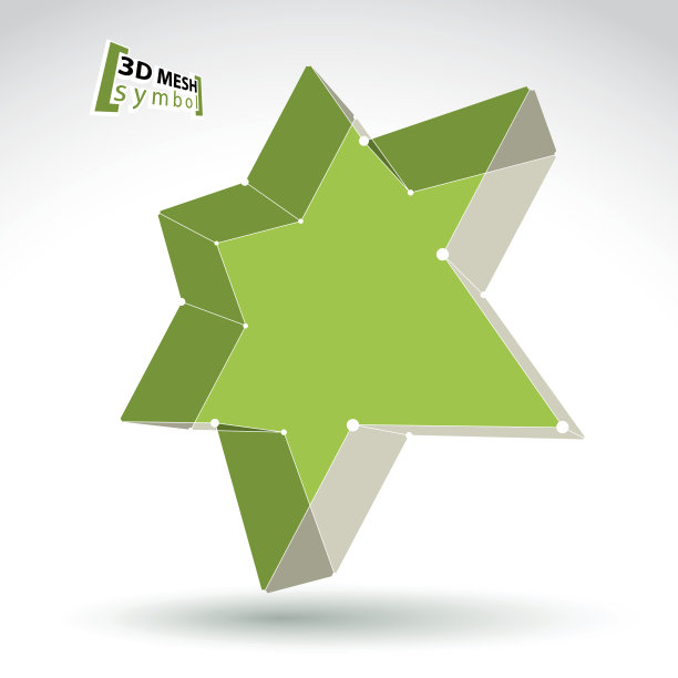 3d网格绿色星号图片下载
