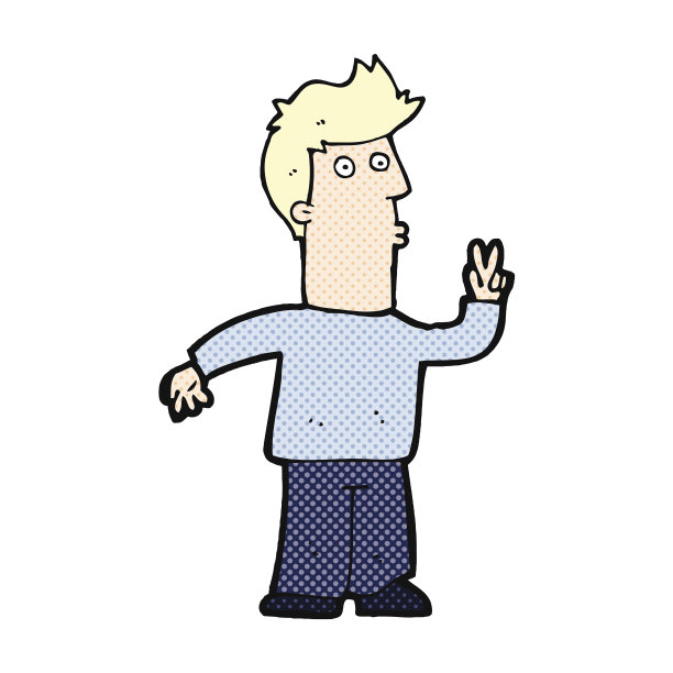 卡通漫画男人手势示意图片下载
