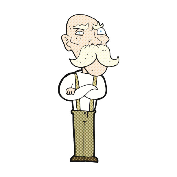 漫画卡通愤怒的老人图片下载