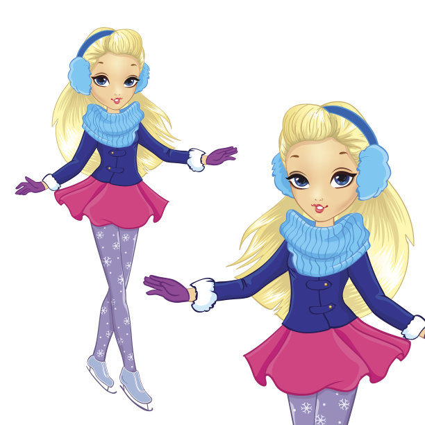 时尚金发女孩溜冰鞋图片下载