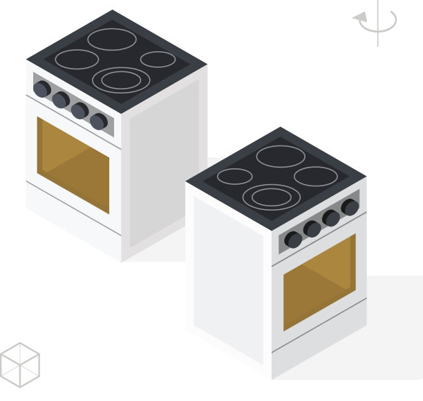 烤箱与阴影在白色背景。图片下载