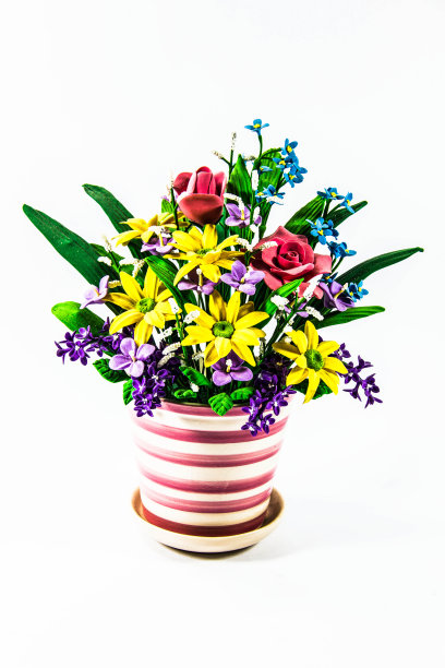 橡皮泥五颜六色的花图片下载