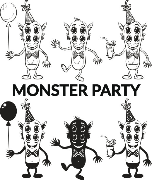 轮廓和剪影怪物设置图片下载