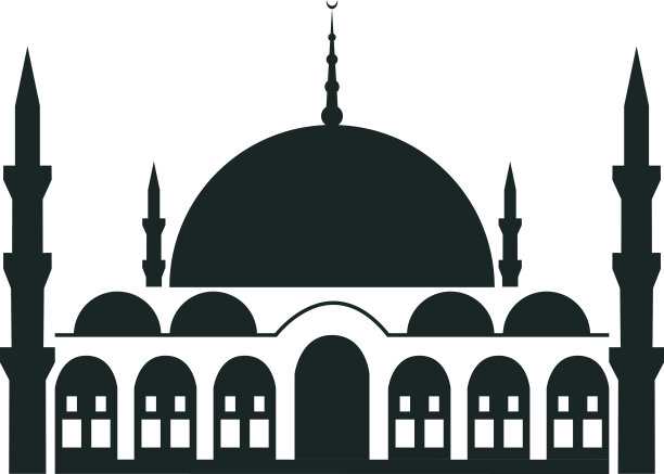 Mosque轮廓、图标、矢量。图片下载