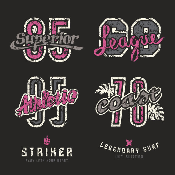 一套运动设计元素的标志图片下载