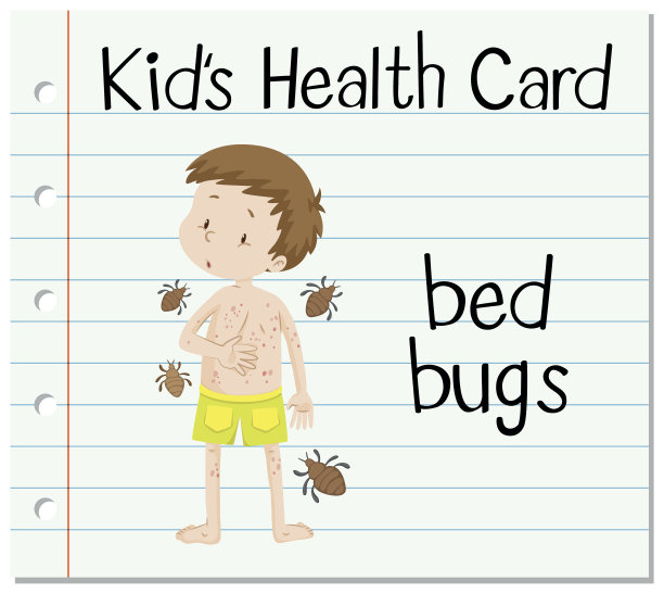 有男孩和臭虫的健康卡图片下载