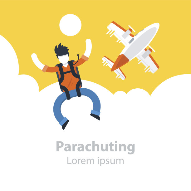 跳伞极限运动，跳伞者从飞机上跳下图片下载