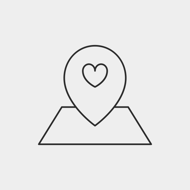 爱情位置线图标图片下载