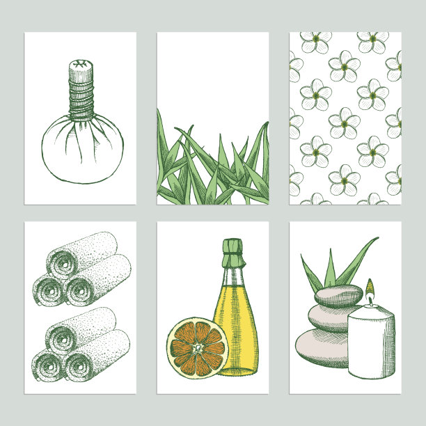 素描spa横幅模板图片下载