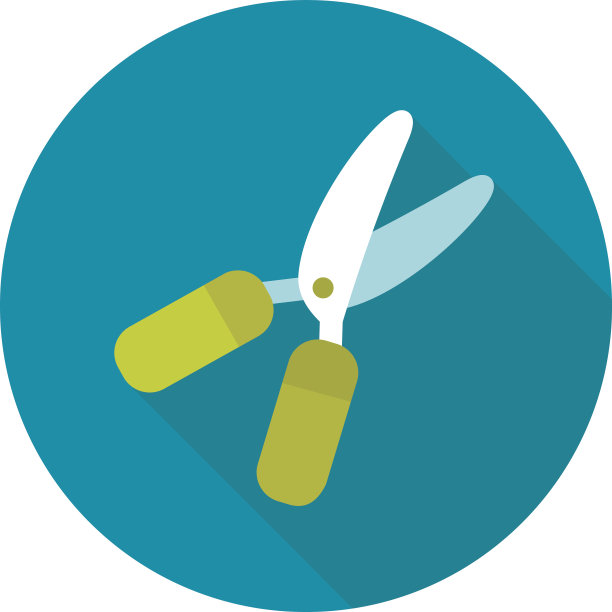 剪枝夹，修剪器，平滑器平面矢量图标图片下载