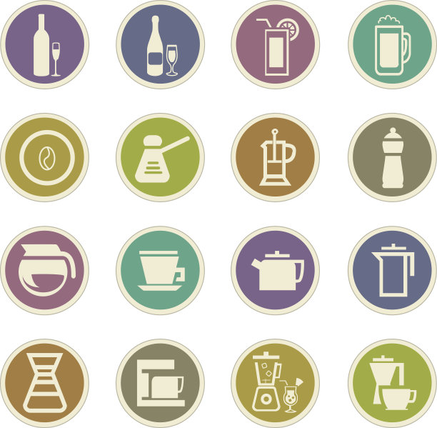 准备饮料图标的器皿图片下载
