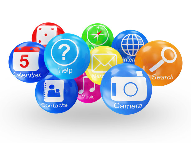 隔离在白色背景上的应用程序图标组图片下载