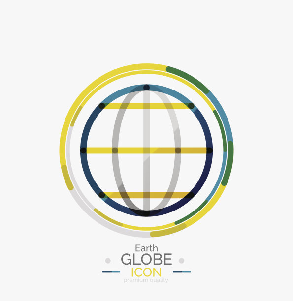 世界地球仪图标邮票图片下载
