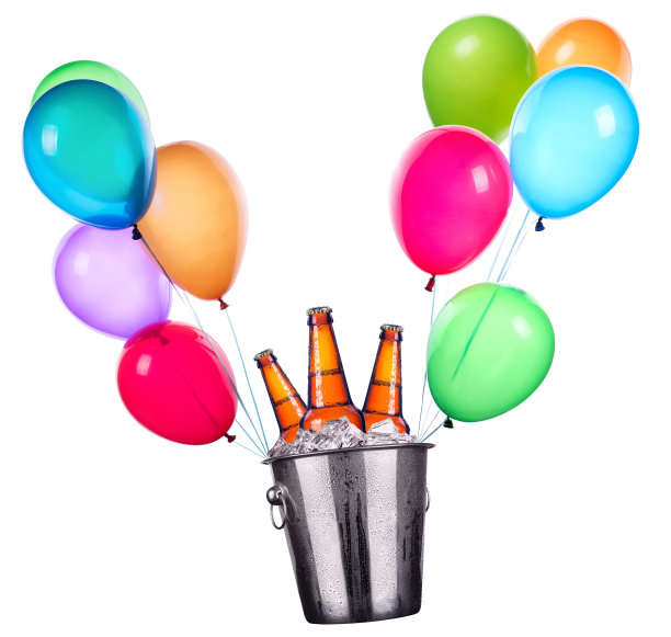啤酒瓶和气球图片下载