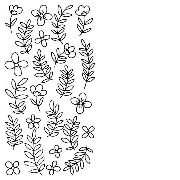 矢量图案与鲜花花园生日婚礼明信片图片下载