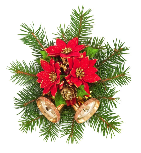 白色背景上的圣诞装饰图片下载