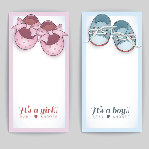 一套婴儿送礼卡。图片下载