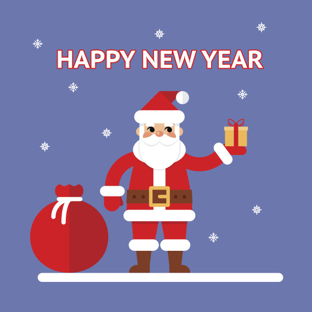 圣诞老人用礼盒和袋子装新年礼物图片下载