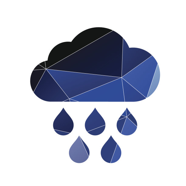 云雨图标抽象三角形图片下载