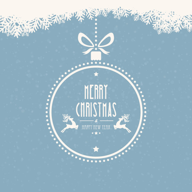 圣诞球快乐圣诞雪花背景图片下载