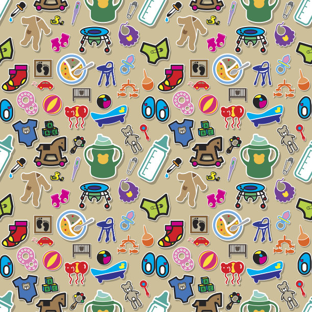 婴儿图标无缝图片下载