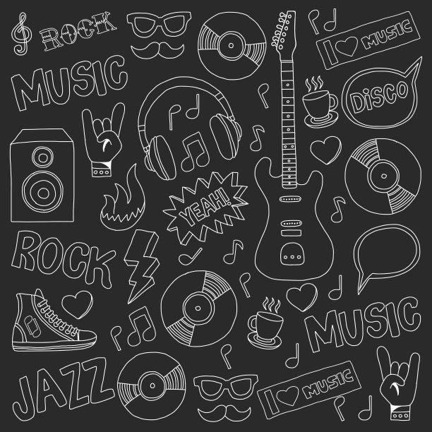 音乐涂鸦向量集图片下载