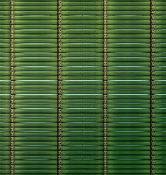 绿色竹墙。3D渲染图片下载