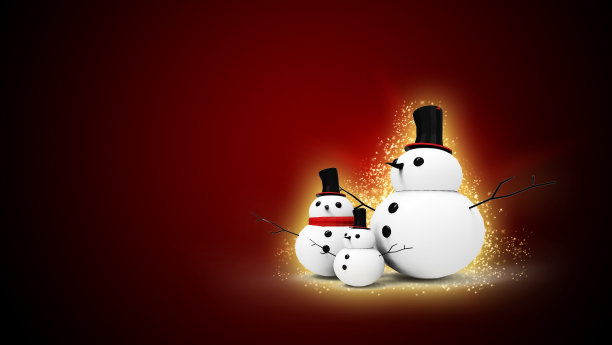 雪人家庭与光星图片下载