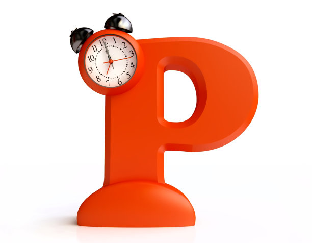 以字母P的形式出现的有趣闹钟图片下载