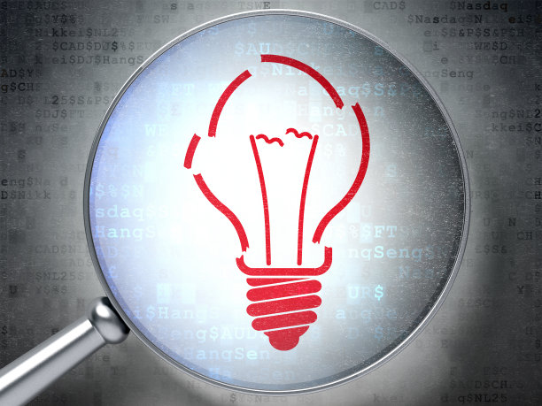 金融理念:数字背景下的光学玻璃灯泡图片下载