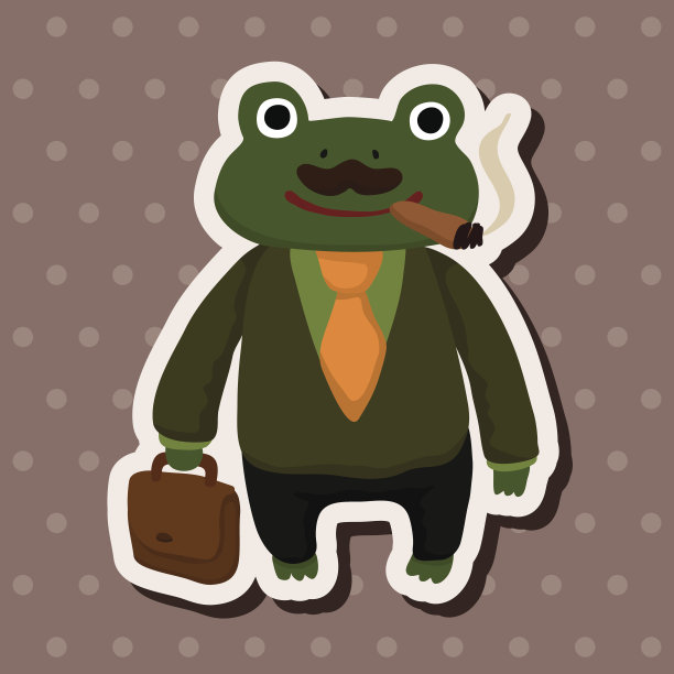 动物青蛙工作者卡通主题元素图片下载