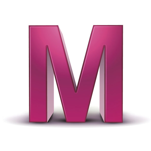 3d字母粉色M图片下载