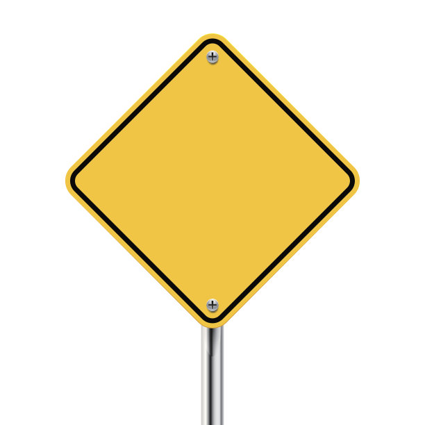 3d矢量空白黄色路标图片下载