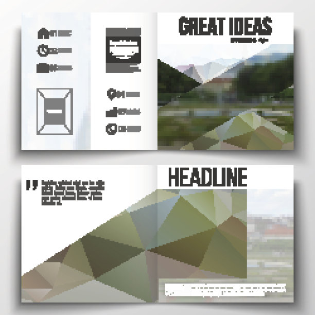 为宣传册、杂志、传单制作年度报告业务模板图片下载